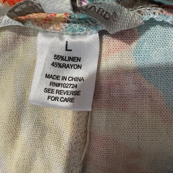 Hester & Orchard linen blend floral shorts size large pull on vacation summer - Picture 7 of 8